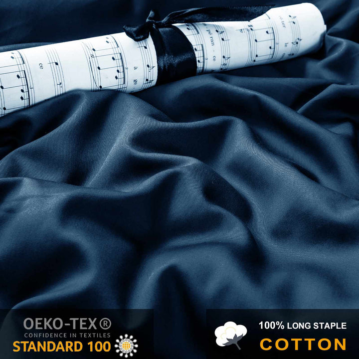 100% Long-Staple Cotton 3 PCS Duvet Cover Set - Moon Blue