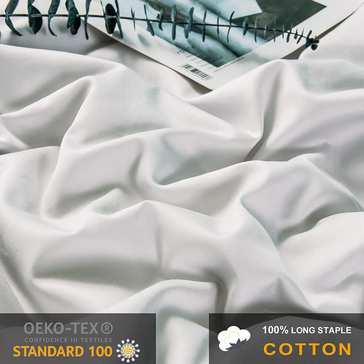 100% Long-Staple Cotton 3 PCS Duvet Cover Set - Silver