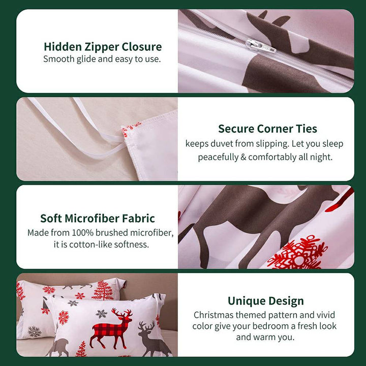 Christmas Bedding Set 3 PCS - Deer and Tree