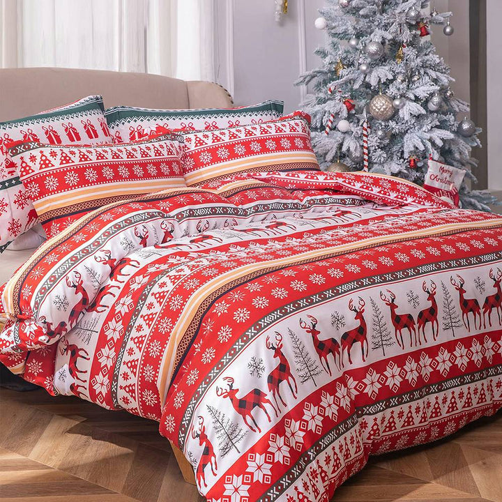 Christmas Bedding Set 3 PCS - Snowflake Reindeer