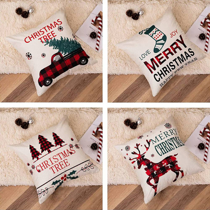 Christmas Pillow Covers Set of 4 for Sofa Couch - Buffalo Plaid