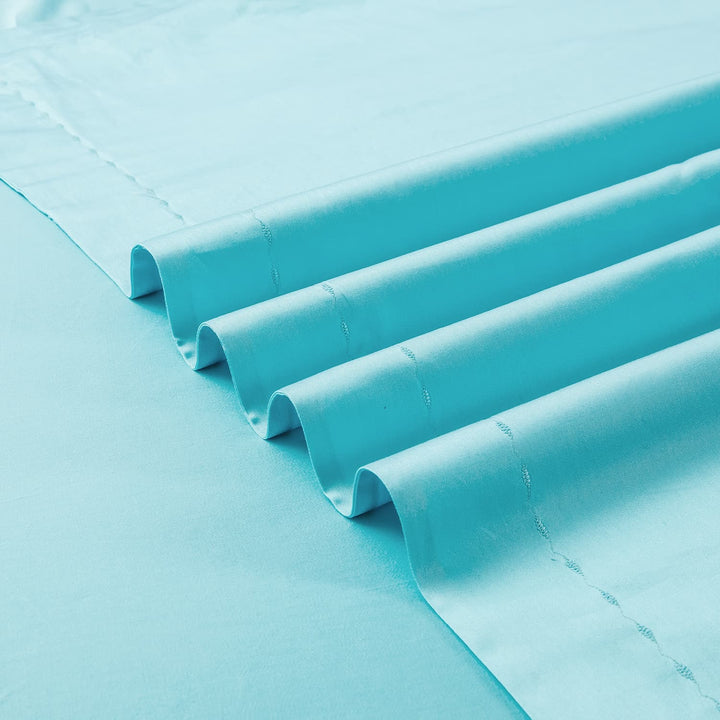 100% Long-Staple Cotton 3 PCS Duvet Cover Set - Aqua Cyan