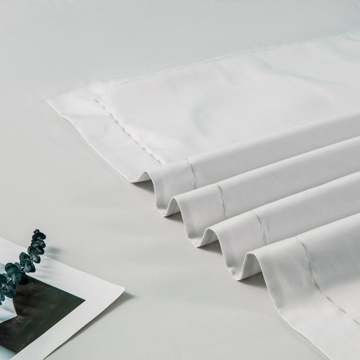 100% Long-Staple Cotton 3 PCS Duvet Cover Set - Silver