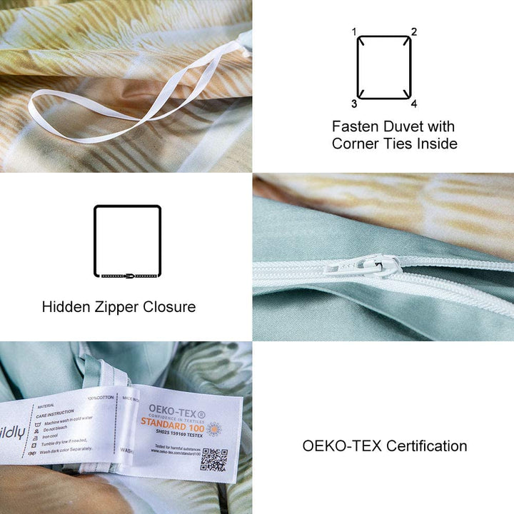 100% Long-Staple Cotton 3 PCS Duvet Cover Set - Autumn
