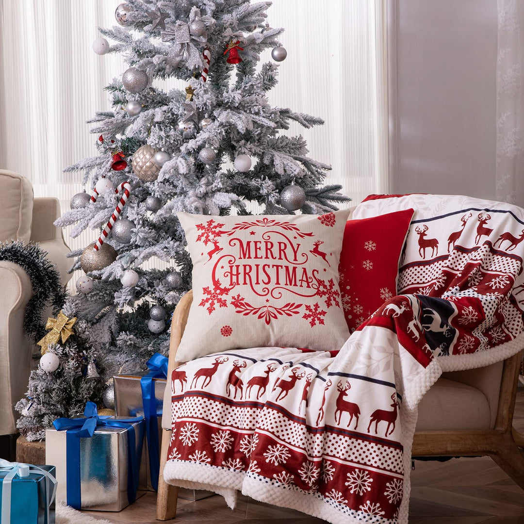 Mildly Released Christmas Duvet Cover, Pillow Cover And Throw Blanket