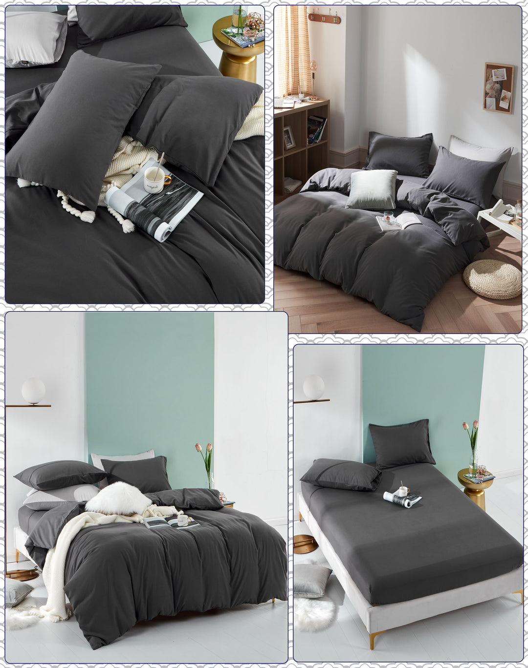MILDLY 【単品 / 4点セット】 【掛け布団カバー / ボックスシーツ / 枕カバー（2枚）】 ポリエステル ピーチスキン『和色』
