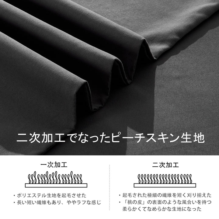 MILDLY 【単品 / 4点セット】 【掛け布団カバー / ボックスシーツ / 枕カバー（2枚）】 ポリエステル ピーチスキン『和色』
