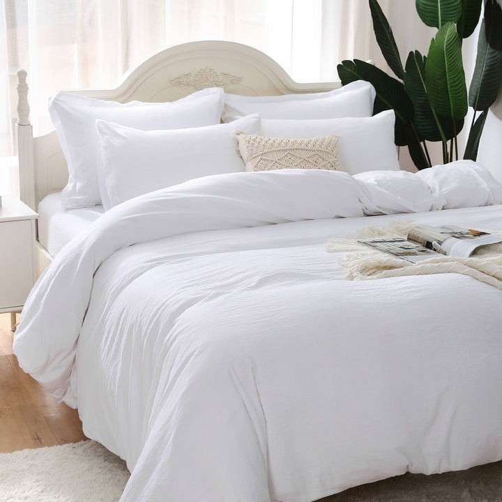 MILDLY 3 Piece Duvet Cover Set - White