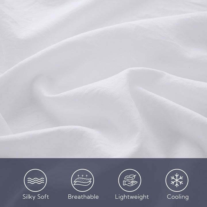 MILDLY Microfiber 4 Pieces Bed Sheets Set - White