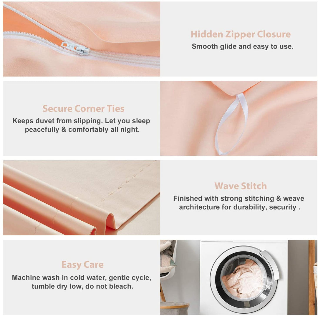 100% Egyptian Cotton 3 PCS Duvet Cover Set - Pale Pink