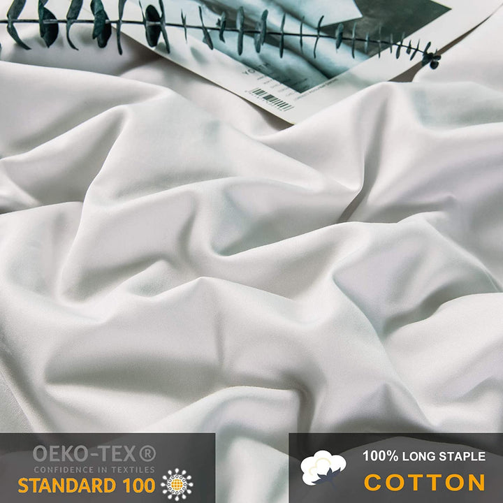 100% Egyptian Cotton 3 PCS Duvet Cover Set - Silver