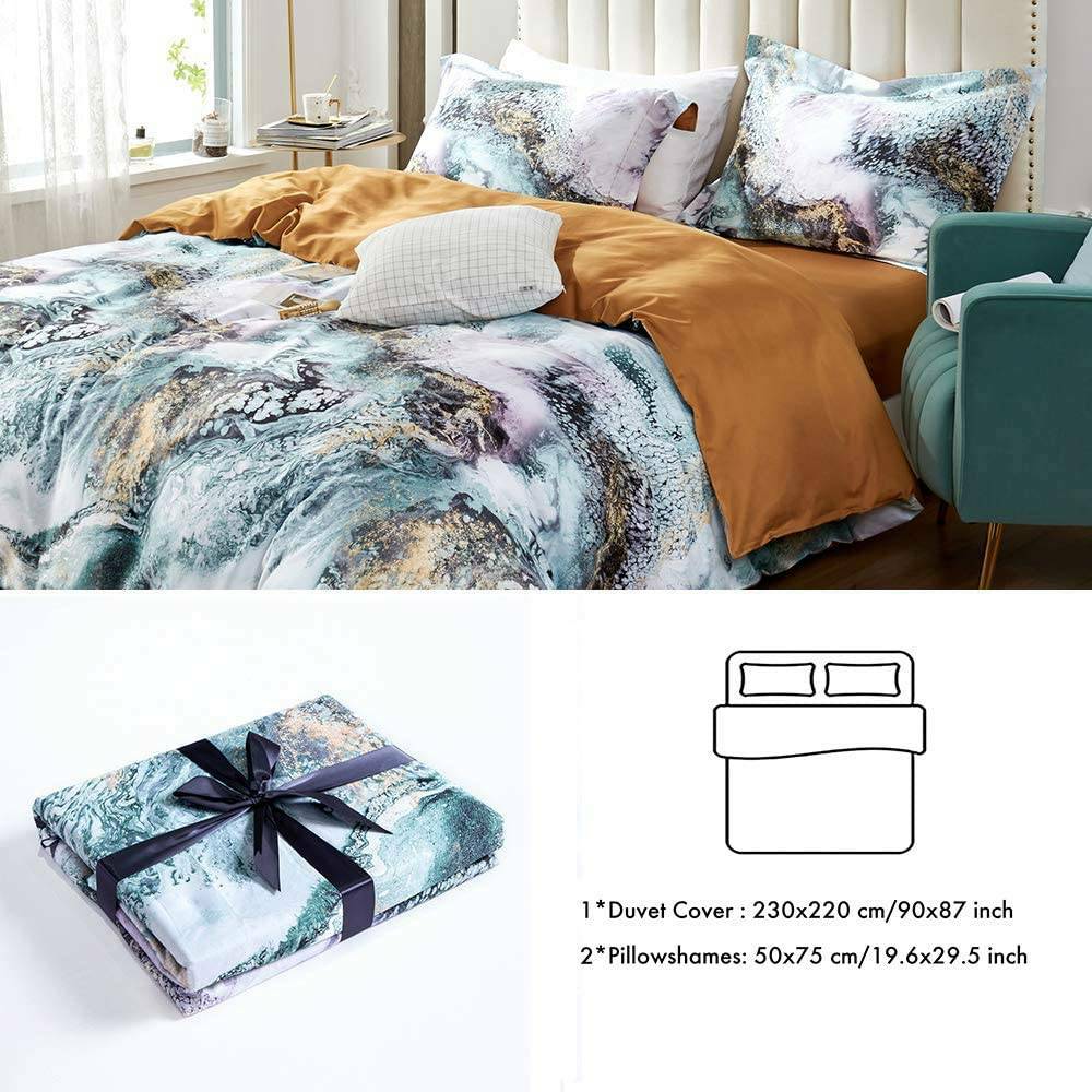 100% Long-Staple Cotton 3 PCS Duvet Cover Set - Pirri UK