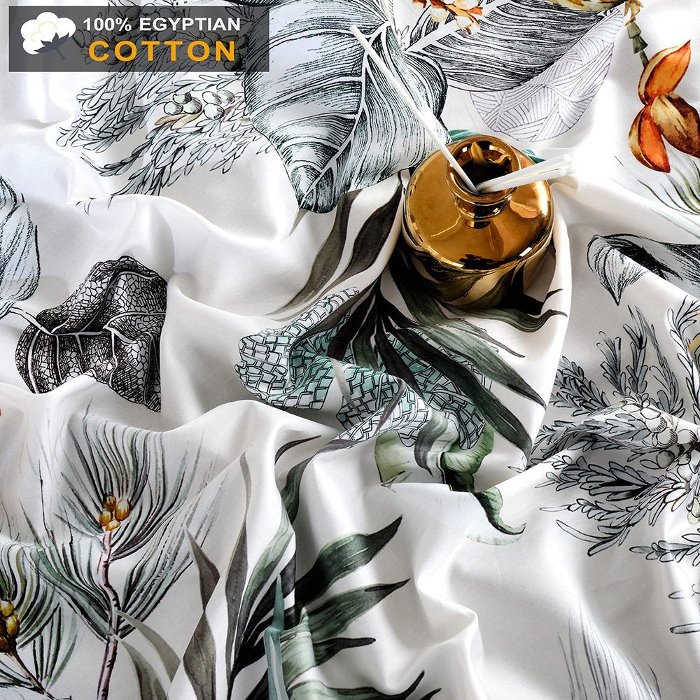 100% Egyptian Cotton 3 PCS Duvet Cover Set - Plantain