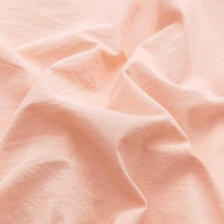 100% Washed Cotton 3 PCS Reversible Duvet Cover Set - Light Pink & White